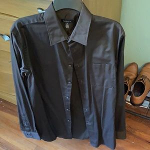 Men’s brown dress shirt, M, like new, Van Heusen